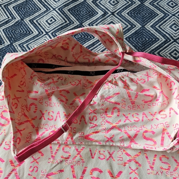 VSX Logo Print White Pink Racerback Tank - Picture 7 of 10